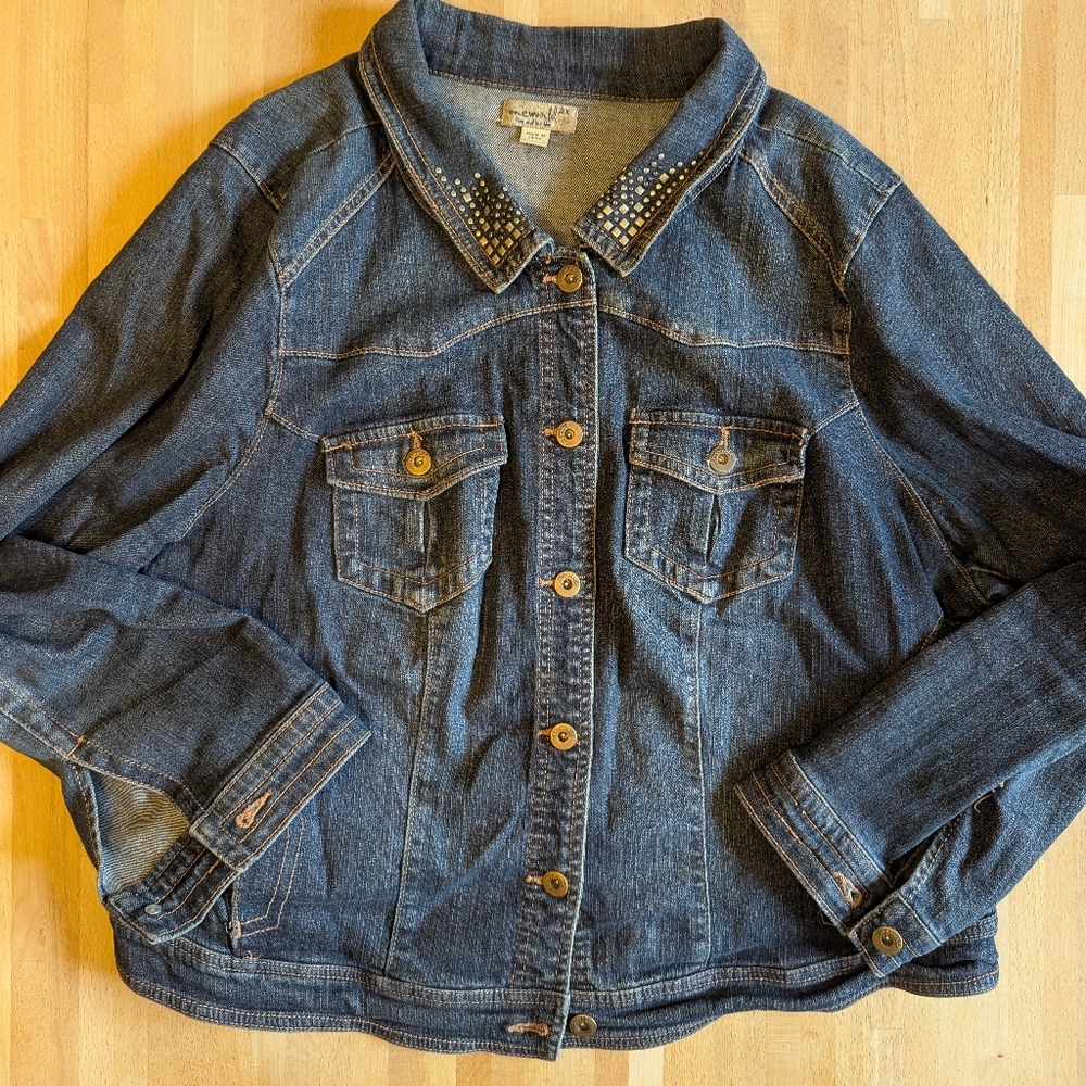 ONE WORLD Studded Denim Jacket 2XL